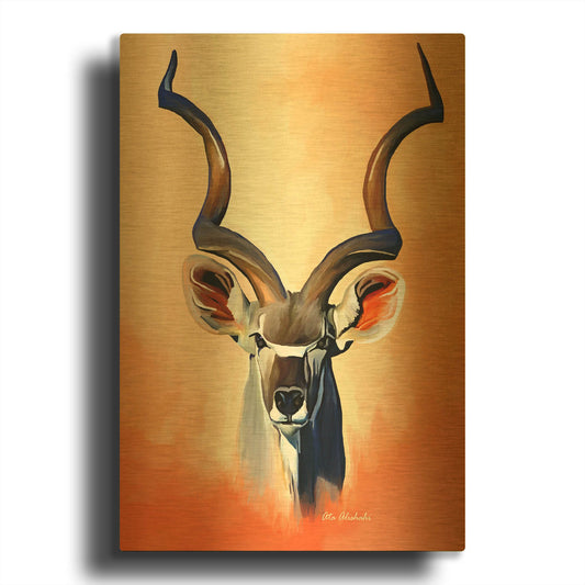 'Antelope Head' By Ata Alishahi Gold Metal Wall Art