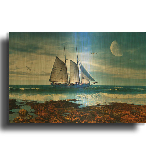 'Seascape' By Ata Alishahi Gold Metal Wall Art
