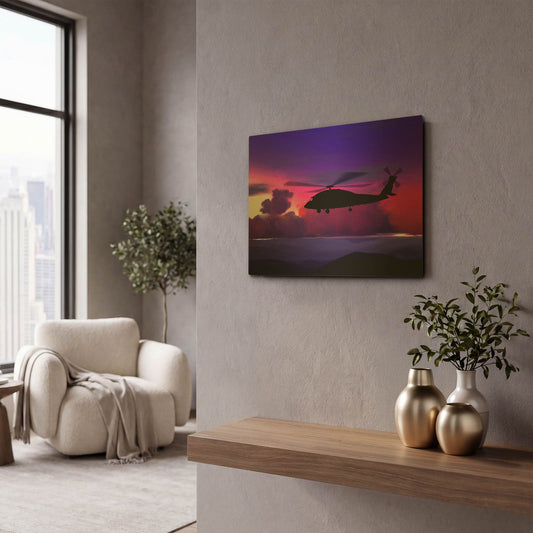 'Helicopter' By Ata Alishahi Gold Metal Wall Art