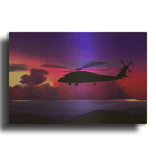 'Helicopter' By Ata Alishahi Gold Metal Wall Art