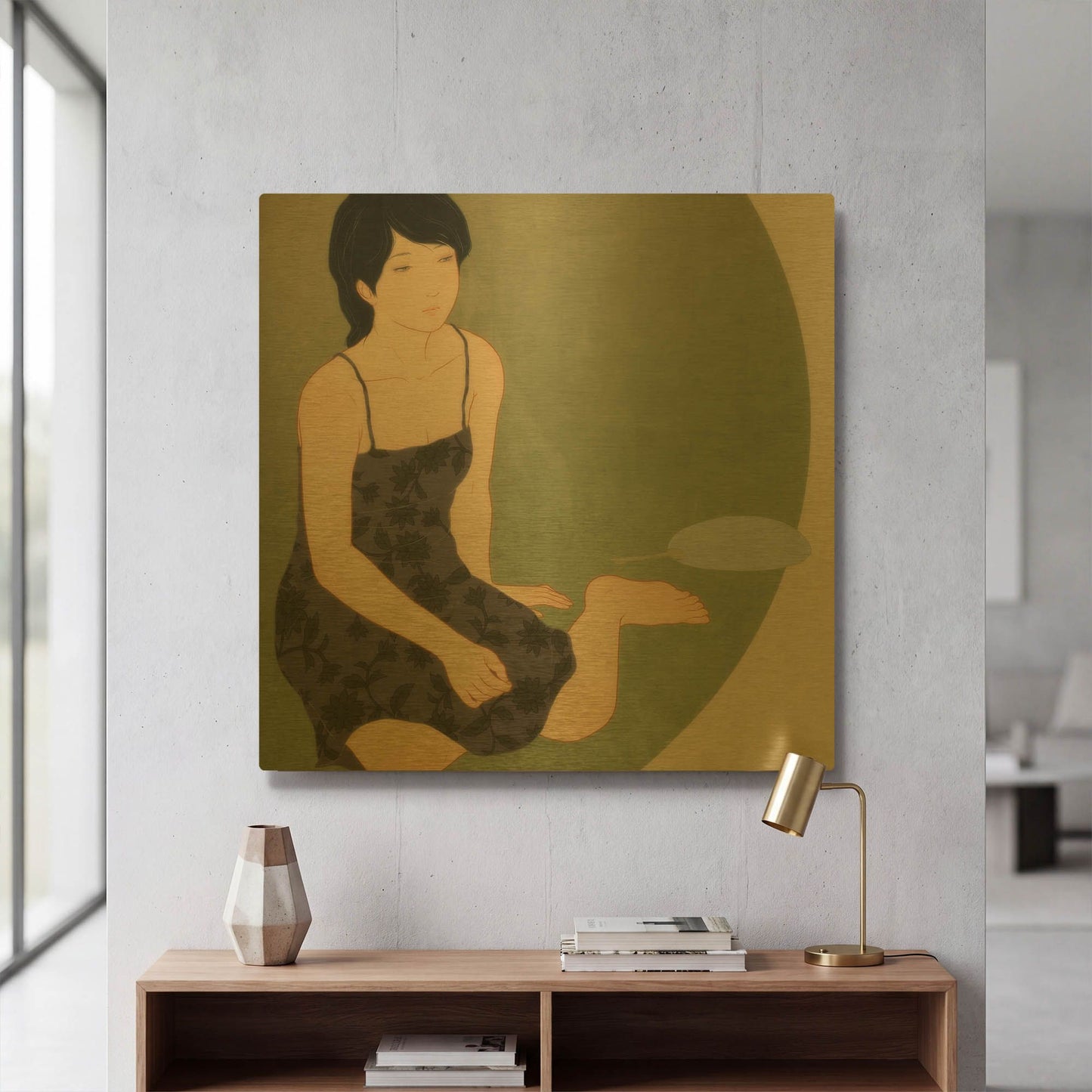 'Waka Kaede' By Sai Tamiya Gold Metal Wall Art
