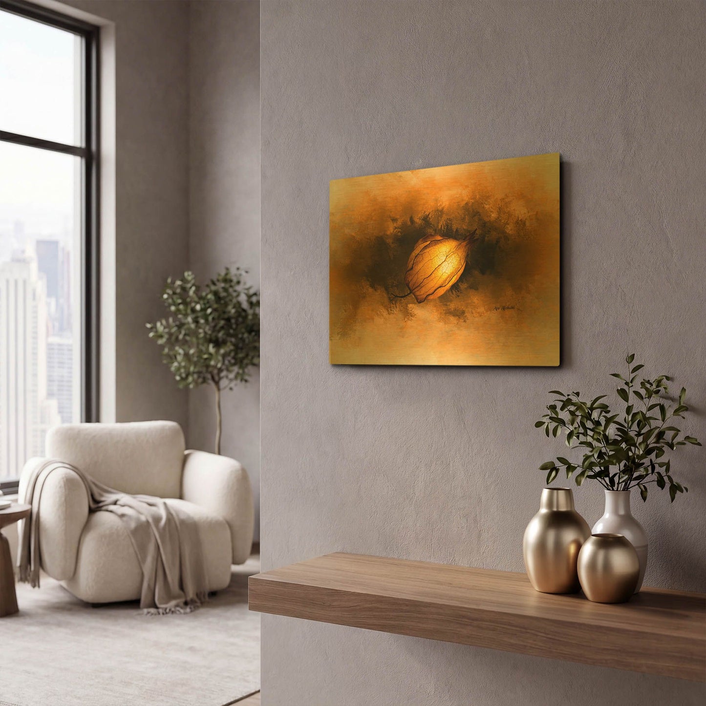 'Seed' By Ata Alishahi Gold Metal Wall Art