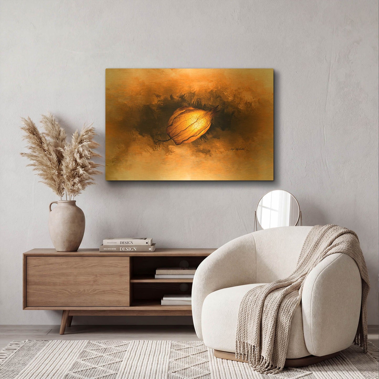 'Seed' By Ata Alishahi Gold Metal Wall Art