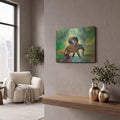 'Earth On Elephant' By Ata Alishahi Gold Metal Wall Art