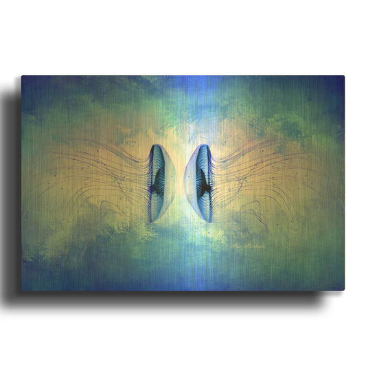 'Ocean Life' By Ata Alishahi Gold Metal Wall Art