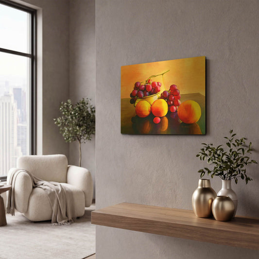 'Fruits' By Ata Alishahi Gold Metal Wall Art