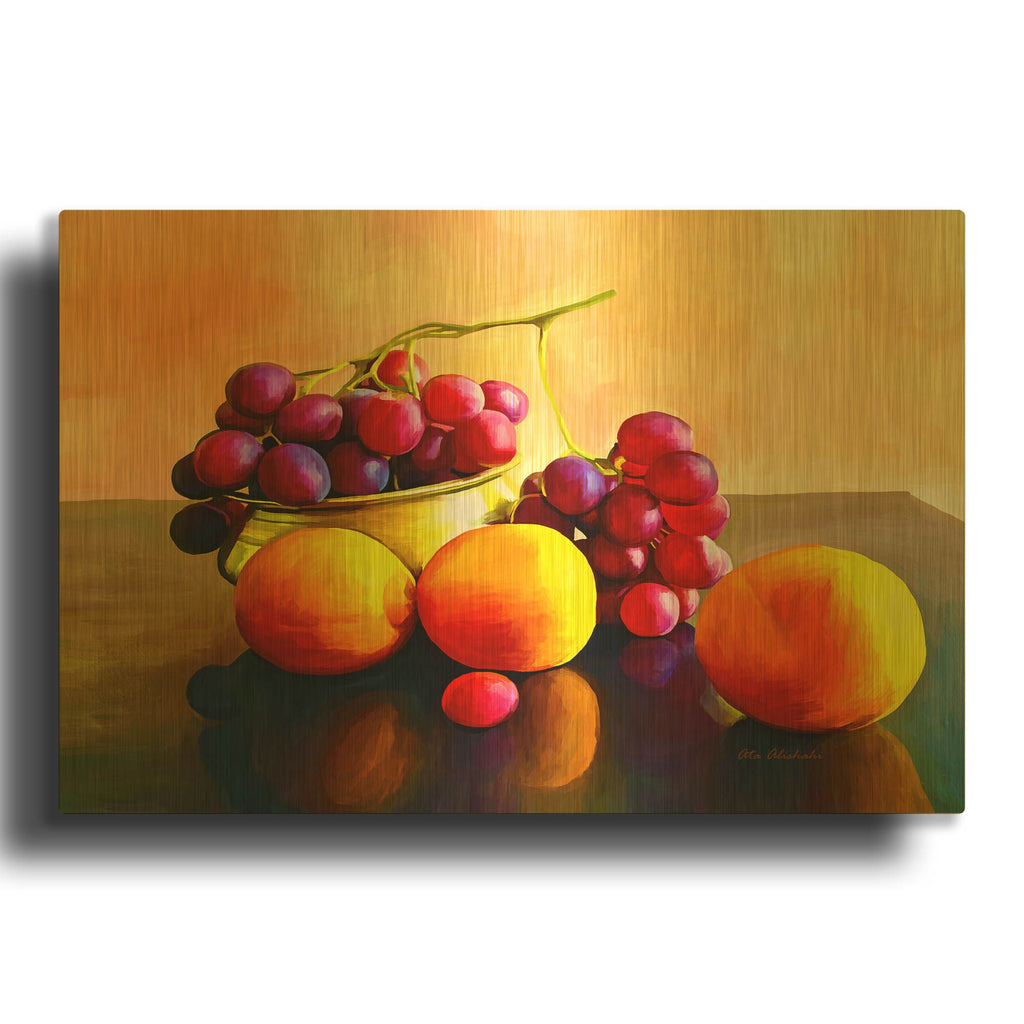 'Fruits' By Ata Alishahi Gold Metal Wall Art