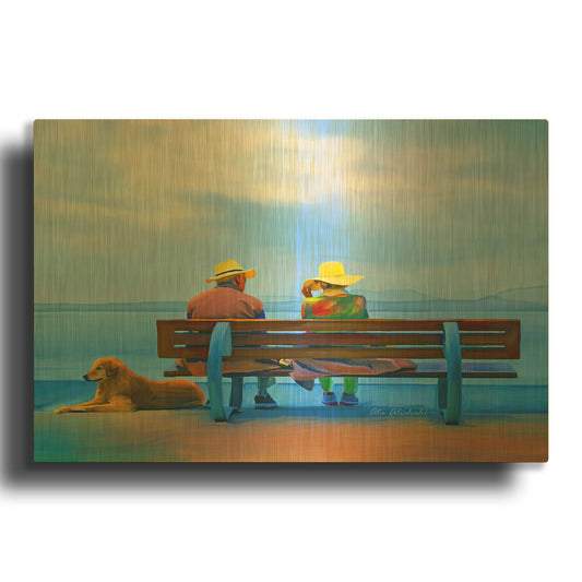 'Old Couple' By Ata Alishahi Gold Metal Wall Art