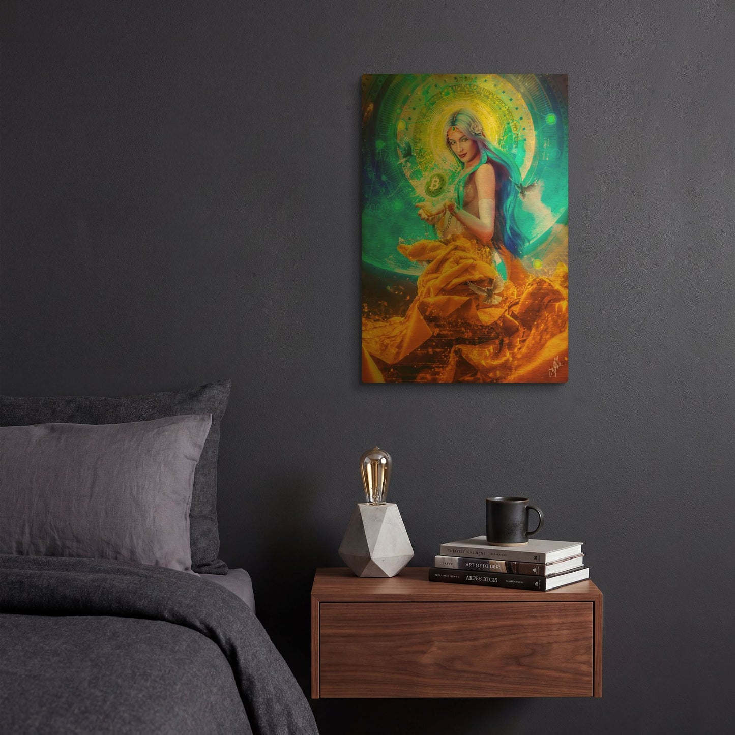 'Vires In Numeris' By Mario Sanchez Nevado Gold Metal Wall Art