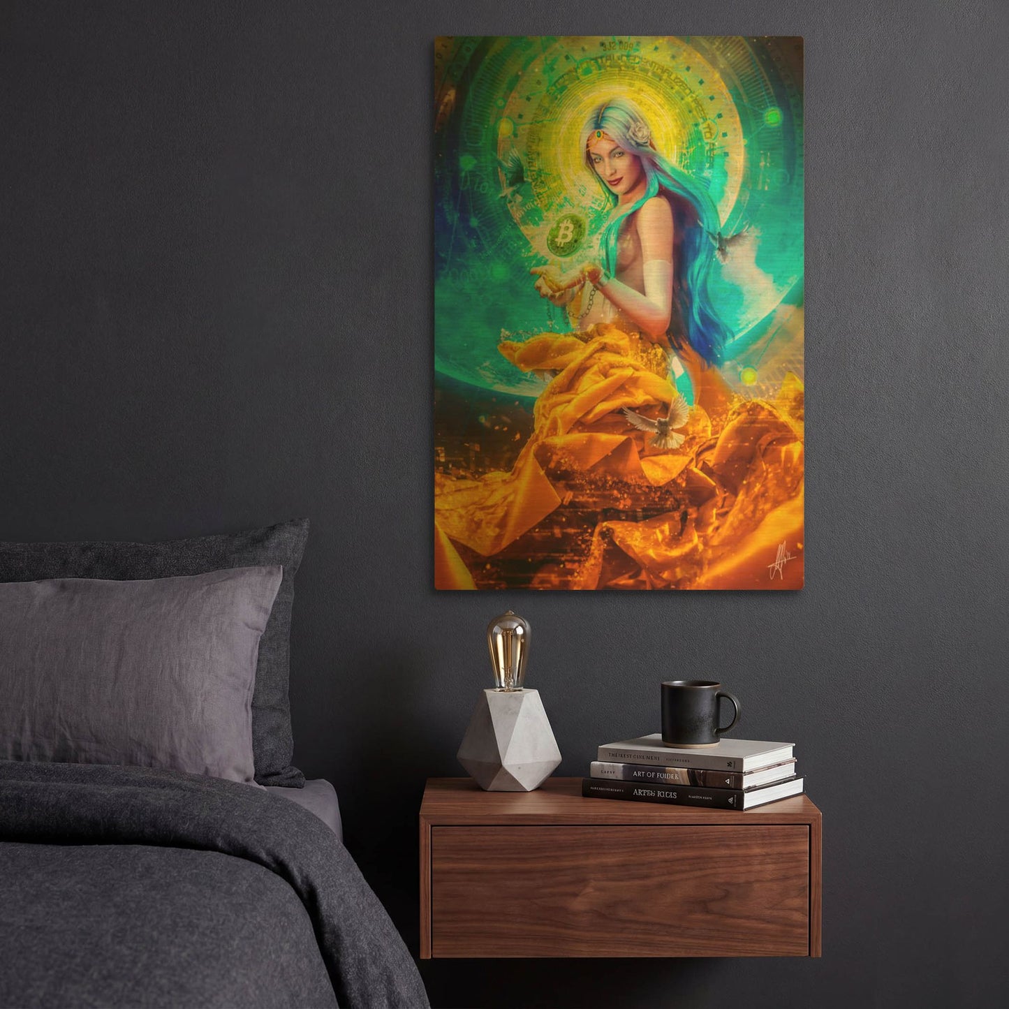 'Vires In Numeris' By Mario Sanchez Nevado Gold Metal Wall Art