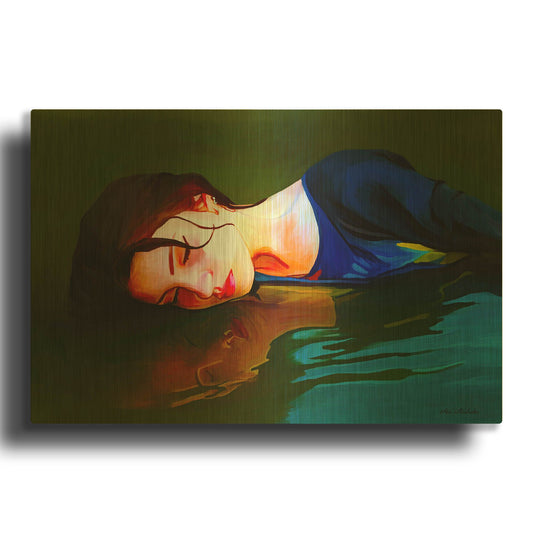 'Self-Reflection' By Ata Alishahi Gold Metal Wall Art
