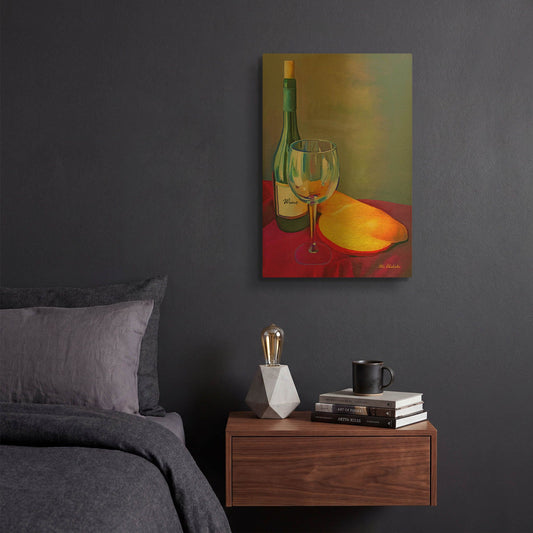 'Wine Bread' By Ata Alishahi Gold Metal Wall Art