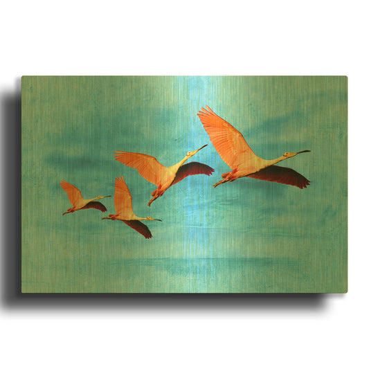 'Blue Bird 2A2' By Ata Alishahi Gold Metal Wall Art