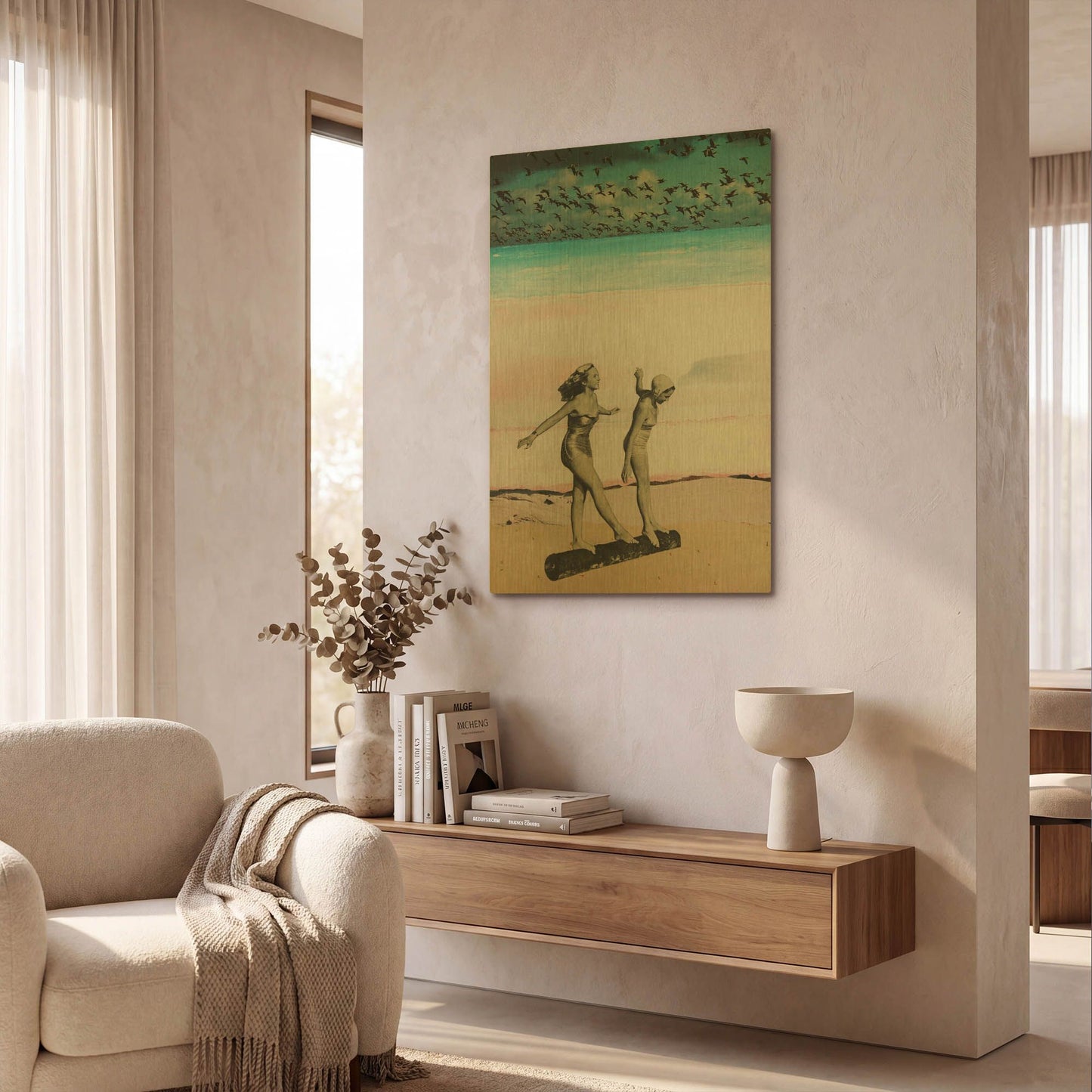 'Beach Girls Women' By DB Waterman Gold Metal Wall Art