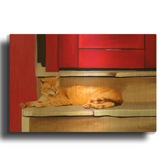 'Cat 2A' By Ata Alishahi Gold Metal Wall Art