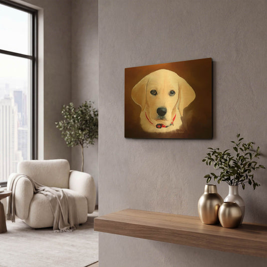 'Dog 1A' By Ata Alishahi Gold Metal Wall Art