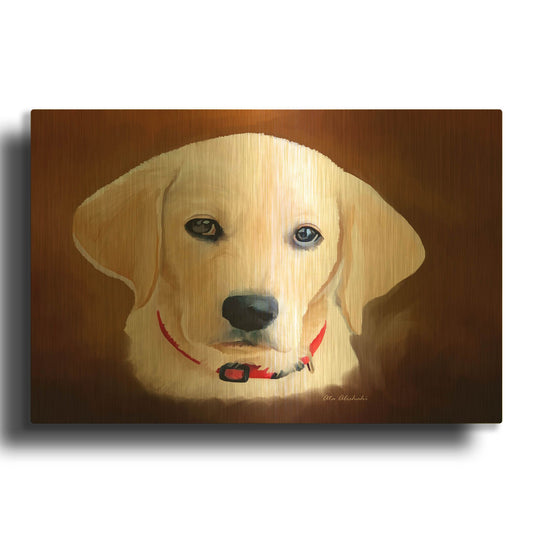 'Dog 1A' By Ata Alishahi Gold Metal Wall Art