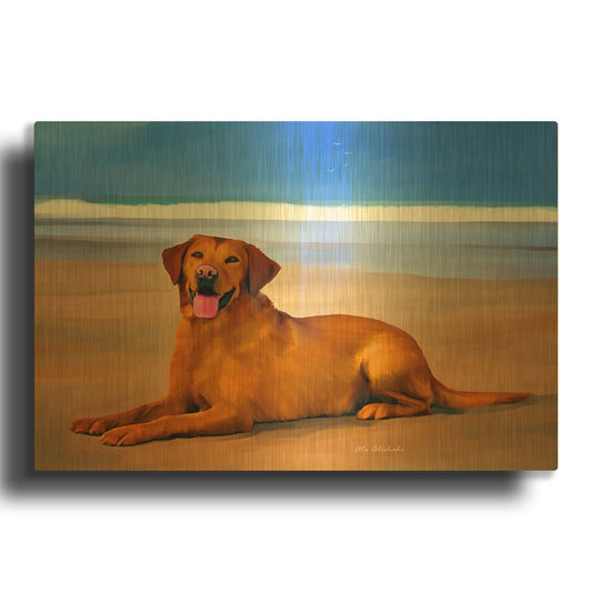 'Dog 2A' By Ata Alishahi Gold Metal Wall Art