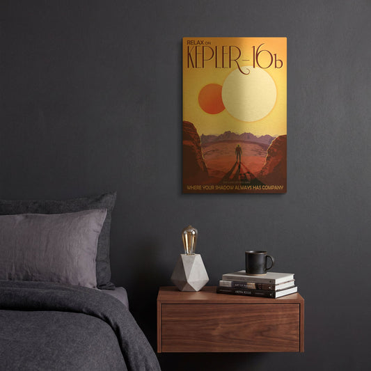 'Kepler16b' By NASA Posters Gold Metal Wall Art