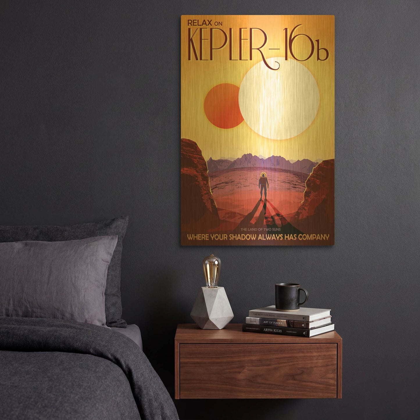 'Kepler16b' By NASA Posters Gold Metal Wall Art