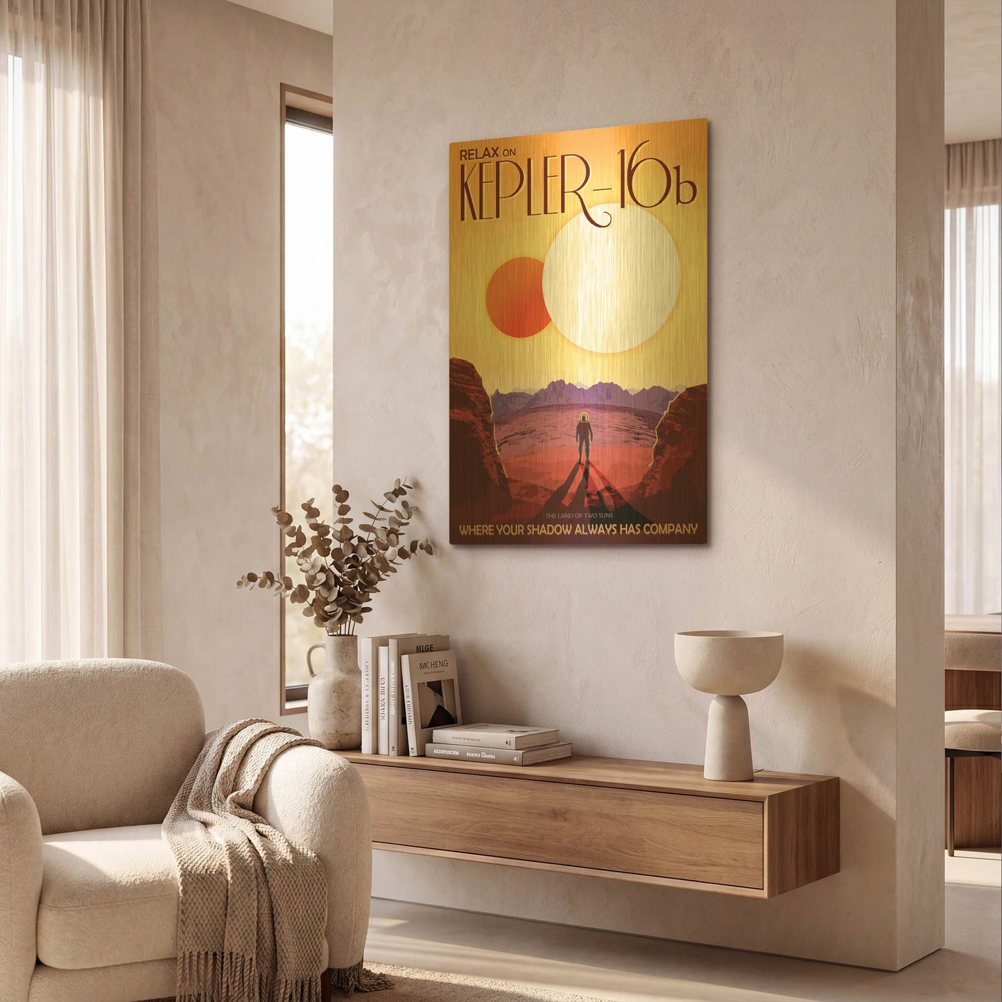 'Kepler16b' By NASA Posters Gold Metal Wall Art