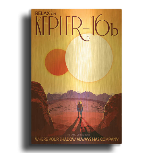 'Kepler16b' By NASA Posters Gold Metal Wall Art