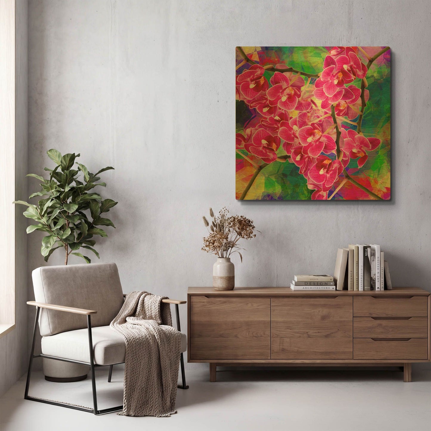 'Flower Spring 2' By Ata Alishahi Gold Metal Wall Art