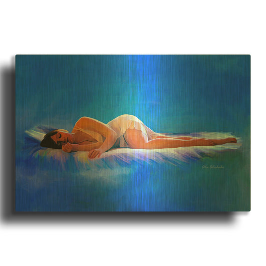 'In Bed' By Ata Alishahi Gold Metal Wall Art
