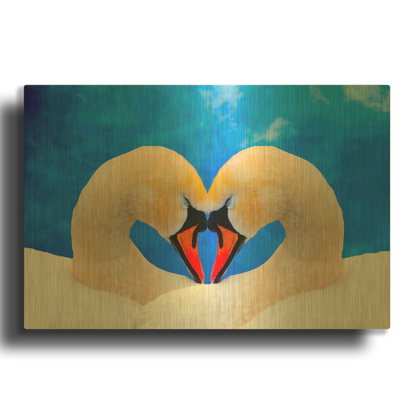 'Soul mate' By Ata Alishahi Gold Metal Wall Art