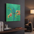 'Spring Bird And Flower' By Ata Alishahi Gold Metal Wall Art