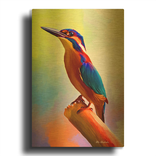 'Tiny Bird' By Ata Alishahi Gold Metal Wall Art