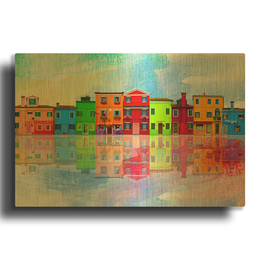 'Color Town 8A' By Ata Alishahi Gold Metal Wall Art