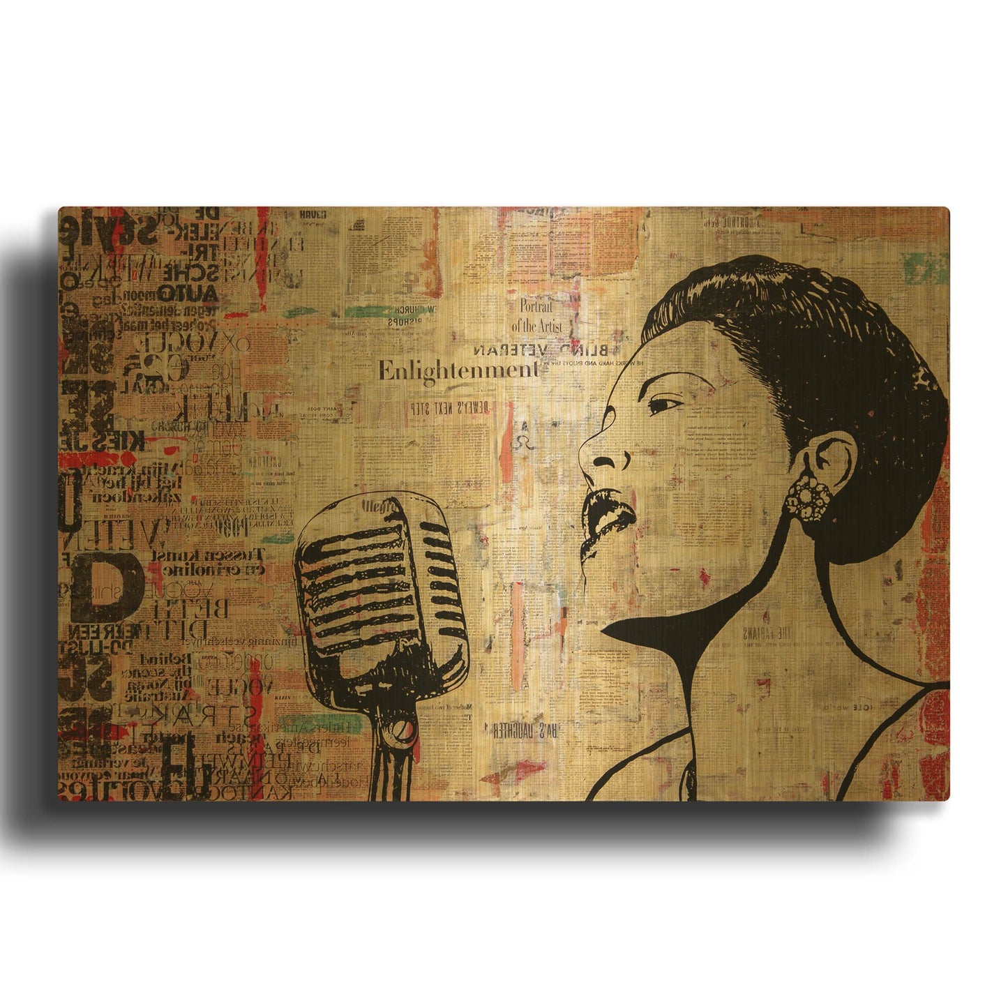 'Lady Day Women' By DB Waterman Gold Metal Wall Art