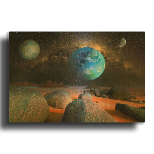 'Planets' By Ata Alishahi Gold Metal Wall Art