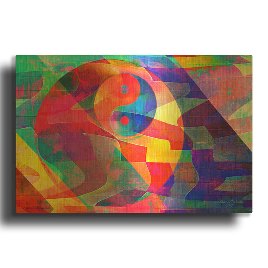 'Color Abstract 3' By Ata Alishahi Gold Metal Wall Art