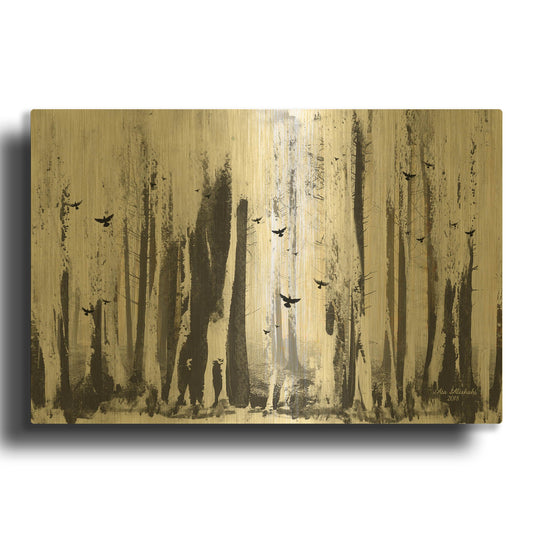 'Strange World' By Ata Alishahi Gold Metal Wall Art