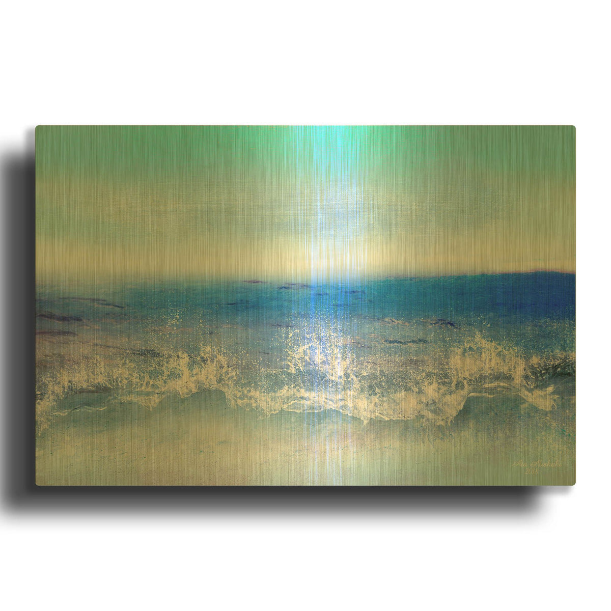 'Colors And Nature Ab1' By Ata Alishahi Gold Metal Wall Art