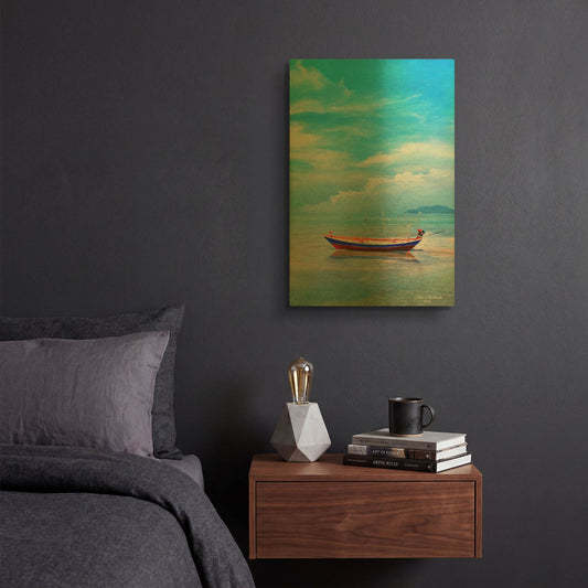 'Seascape Ad2' By Ata Alishahi Gold Metal Wall Art
