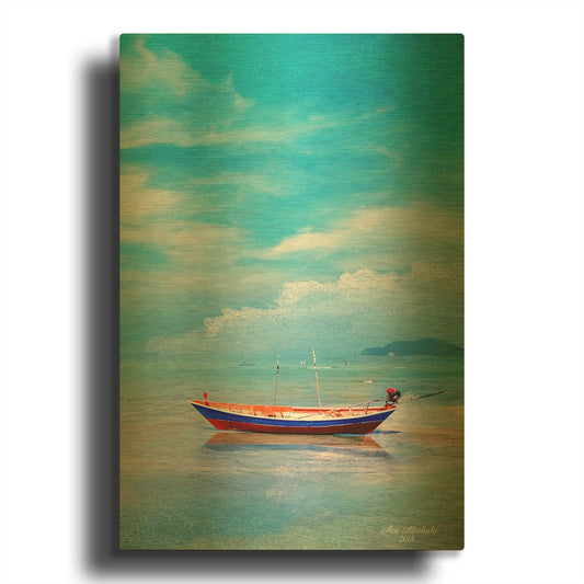 'Seascape Ad2' By Ata Alishahi Gold Metal Wall Art