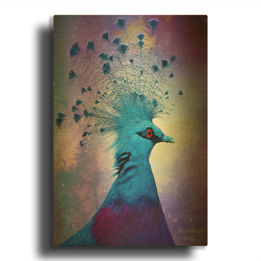 'Beautiful Bird' By Ata Alishahi Gold Metal Wall Art