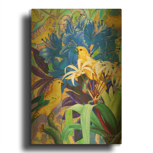 'Bird Kingdom 2' By Ata Alishahi Gold Metal Wall Art