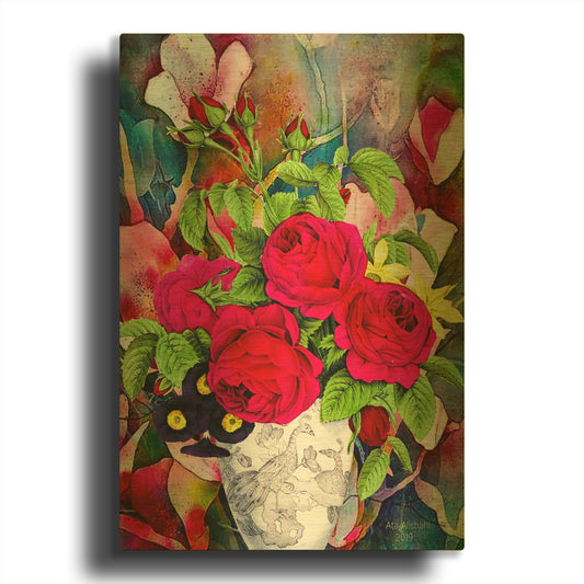 'Flowers P49' By Ata Alishahi Gold Metal Wall Art