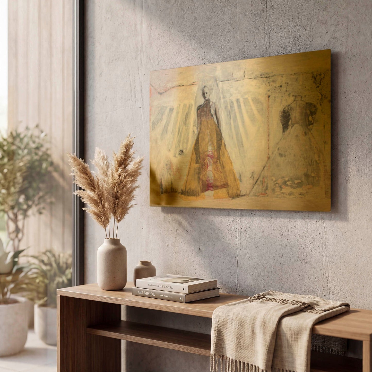 'The Bridal Gown Print Women' By DB Waterman Gold Metal Wall Art