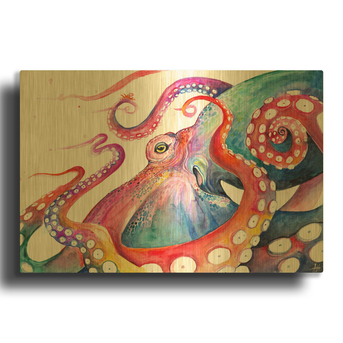 'Augustus' By Marc Allante Gold Metal Wall Art