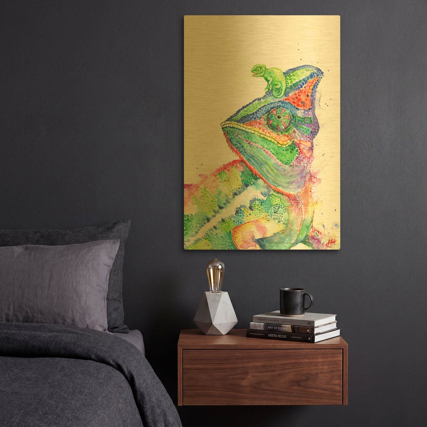 'Clutcha' By Marc Allante Gold Metal Wall Art