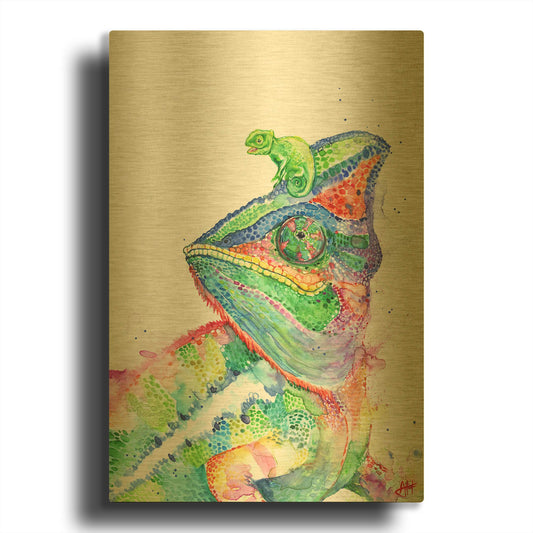 'Clutcha' By Marc Allante Gold Metal Wall Art