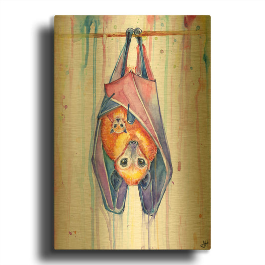 'Buncha Bats' By Marc Allante Gold Metal Wall Art