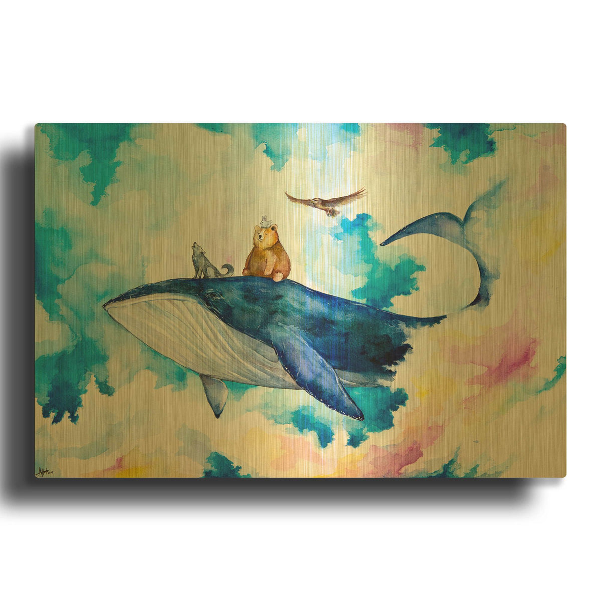 'Adventure Time' By Marc Allante Gold Metal Wall Art
