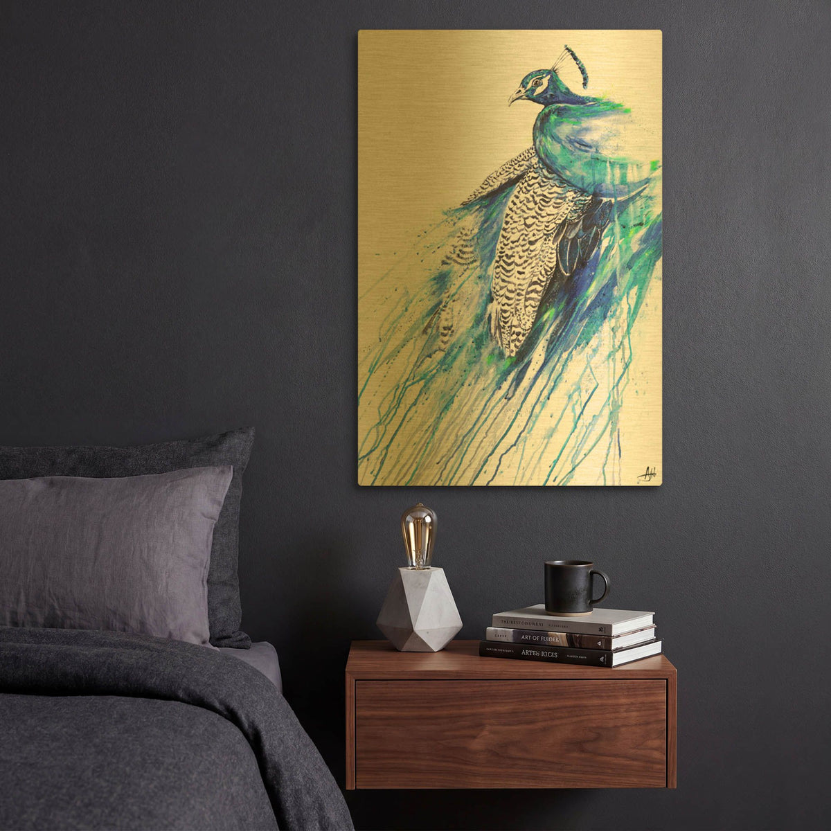 'Narcissus' By Marc Allante Gold Metal Wall Art
