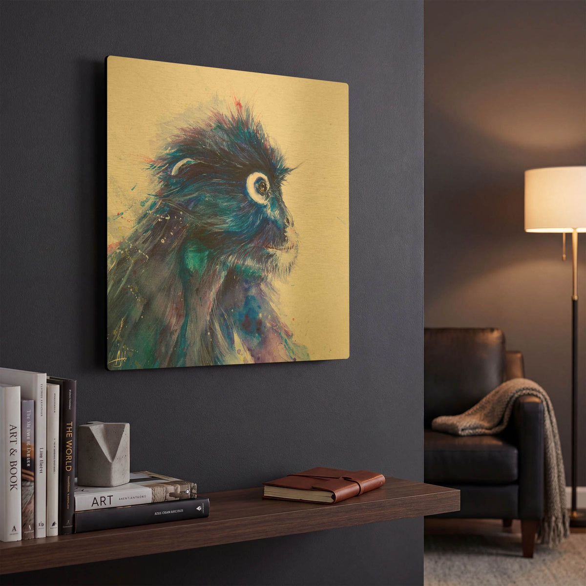 'Monkey Business' By Marc Allante Gold Metal Wall Art